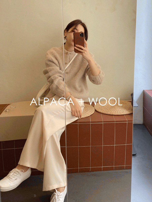 레귤러 알파카 가디건 (wool22%)